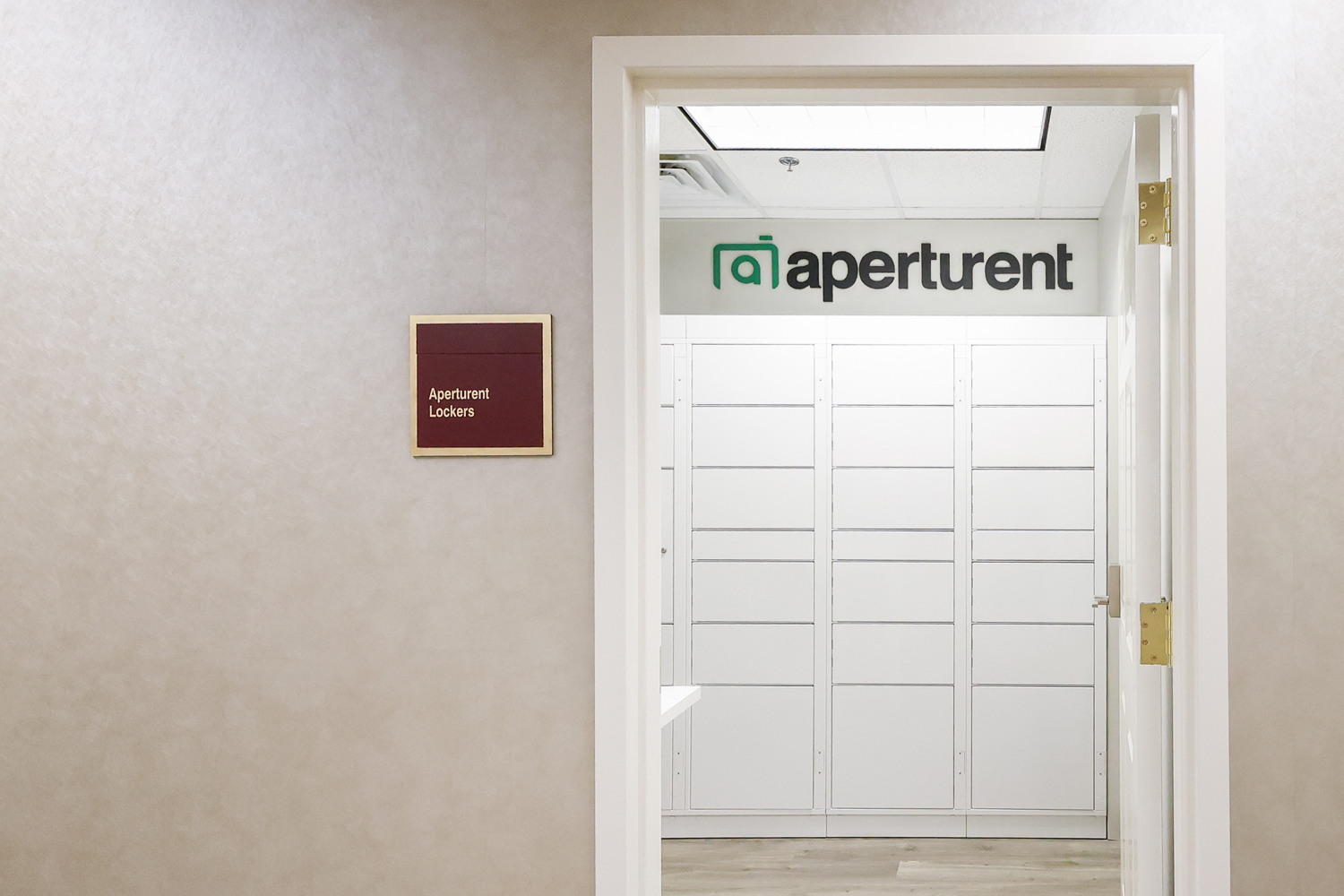 The hallway from our office suite to the self-service locker room